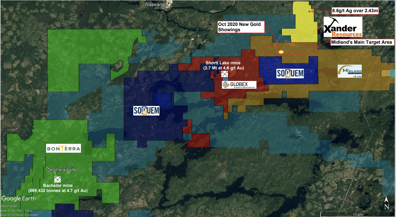 Map of Xander Resources