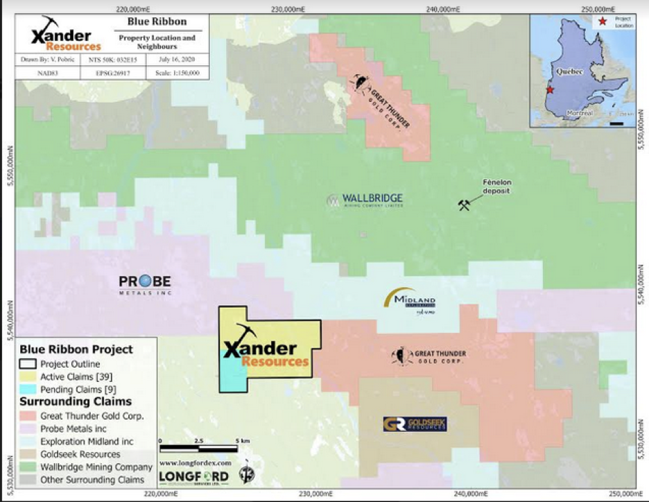 Map of Xander Resources