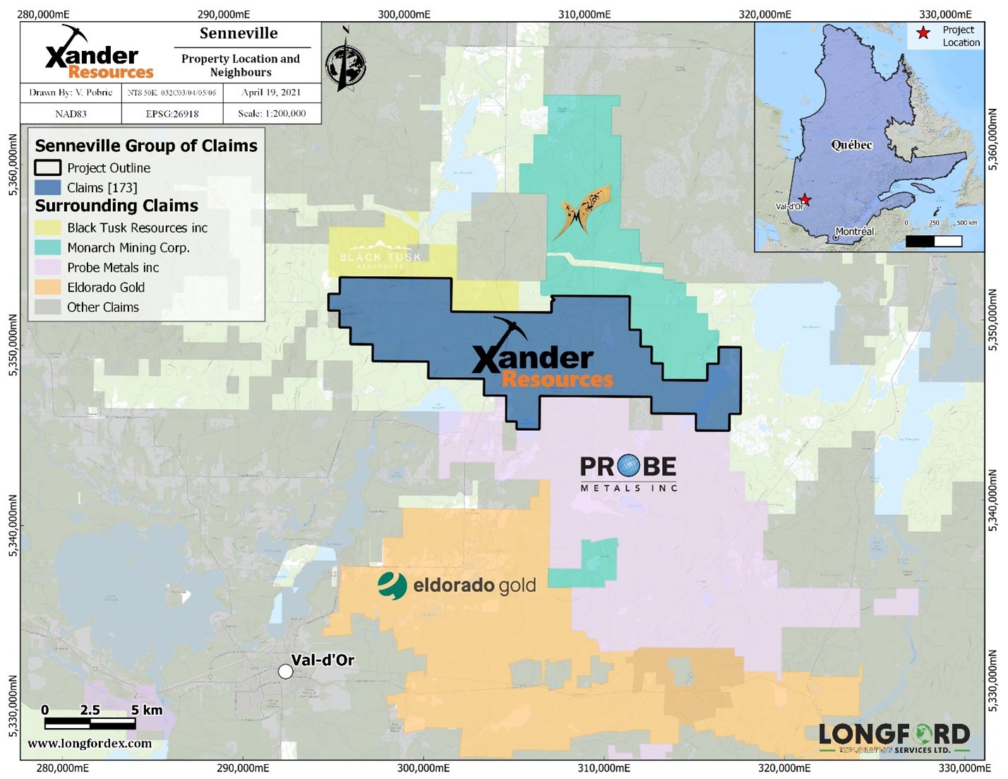 Map of Xander Resources